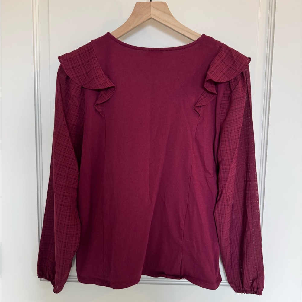 J.Crew Ruffle Shoulder Top - Picture 3 of 4
